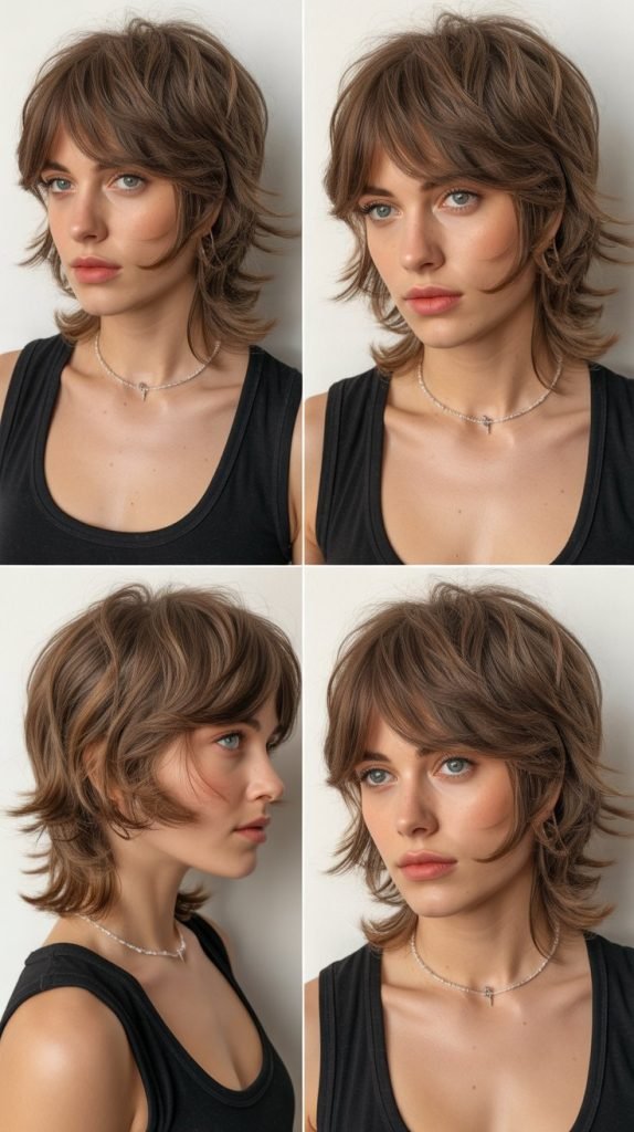  Razored Medium Cut With Sliced Bangs