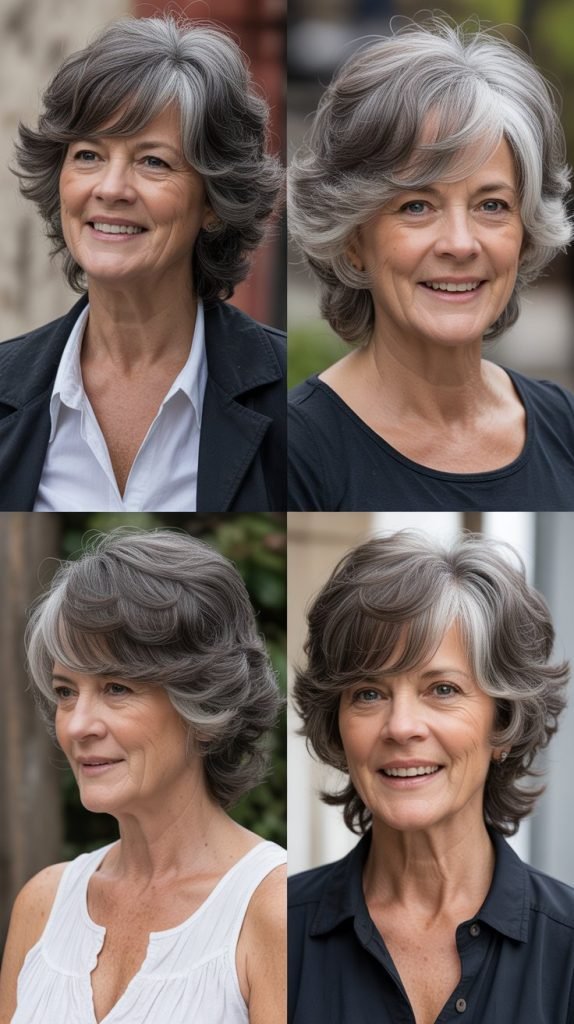 Textured Layered Cut with Side-Swept Bangs