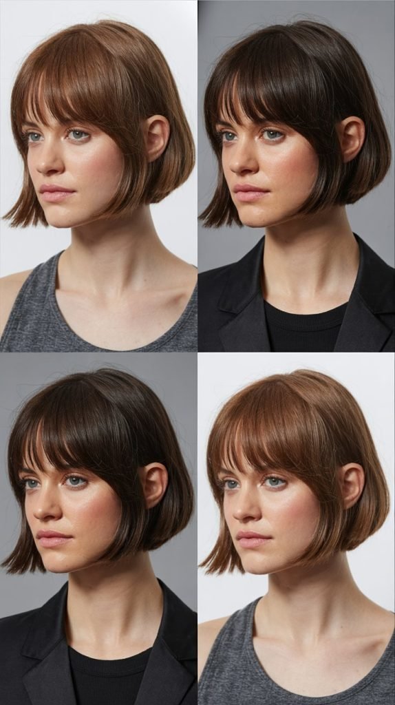 Piecey Side Bangs with Collarbone Length Bob
