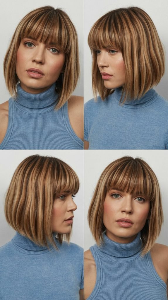 21. Precision Bob with Thick Bangs