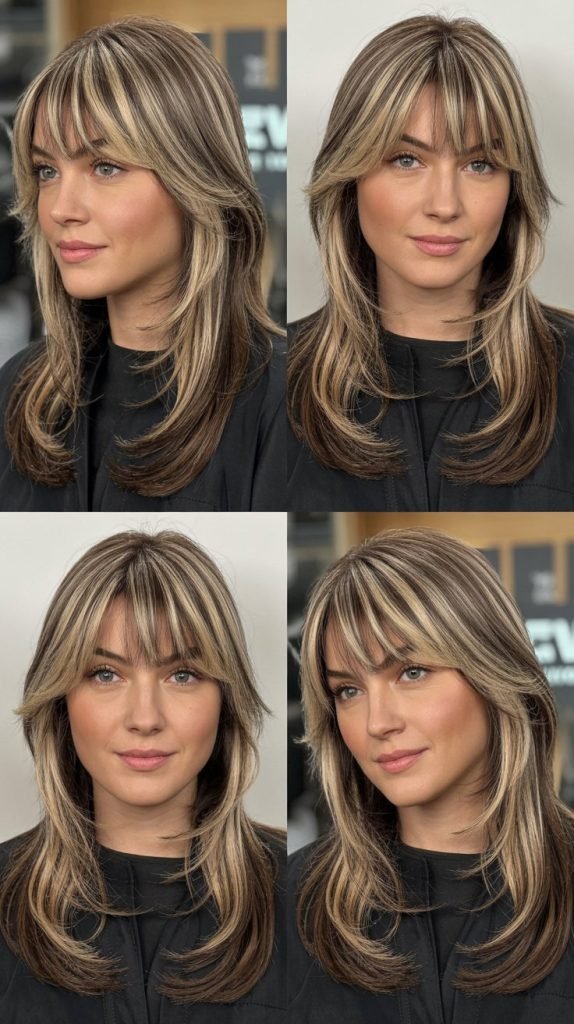 Long Side Bangs with Collarbone-Grazing Layers