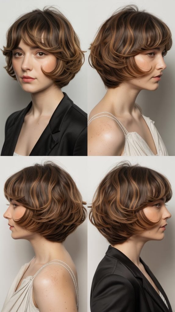 Rounded Layers With Curved Bangs