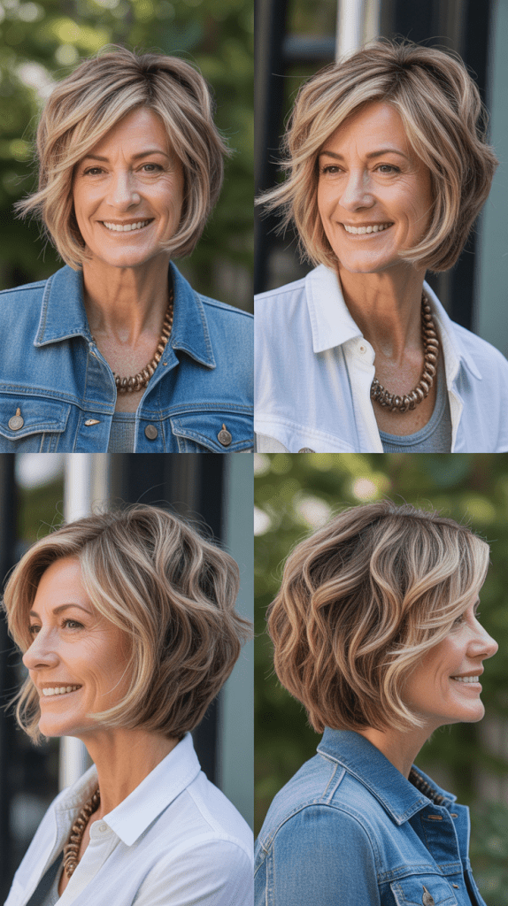 Textured Long Bob with Choppy Layers