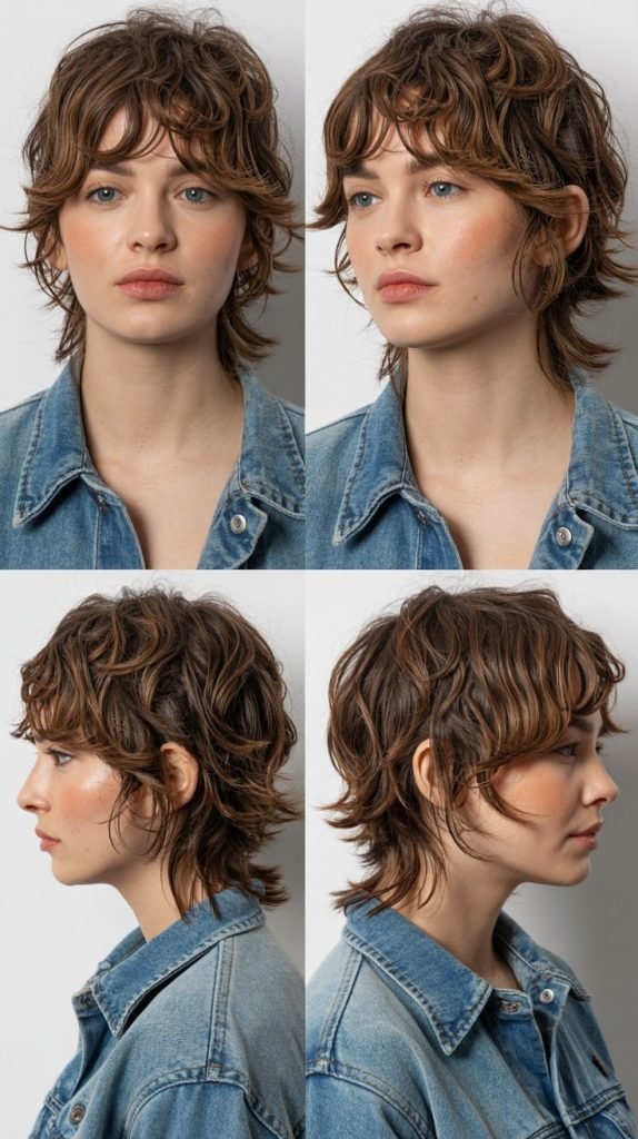 Curtain Bangs with Shaggy Layers