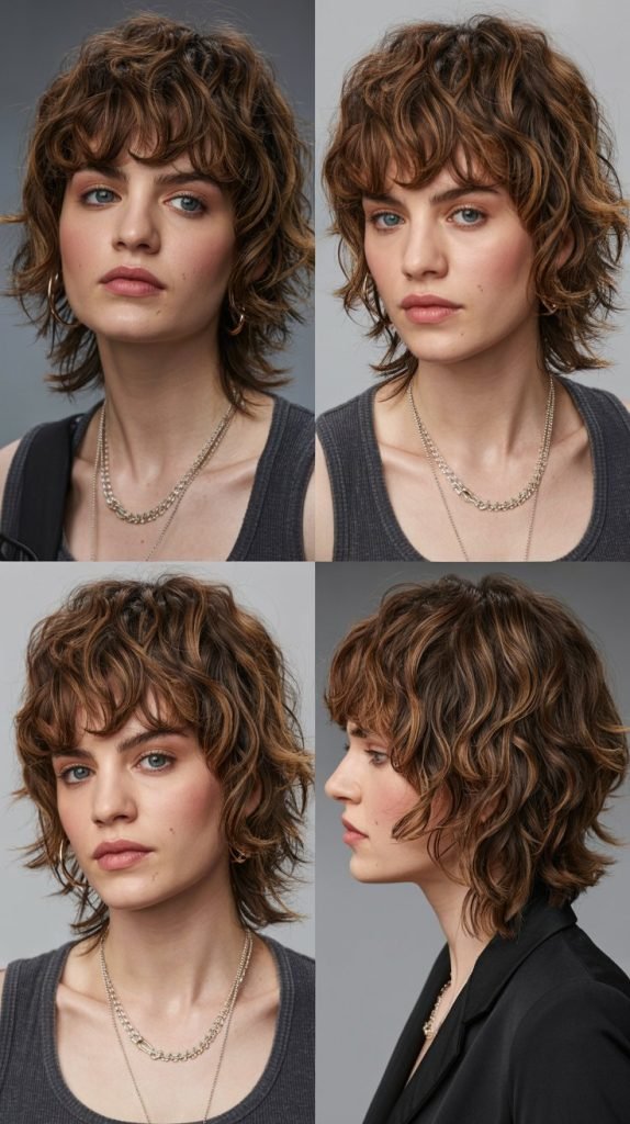  Choppy Textured Bangs With Shaggy Layers