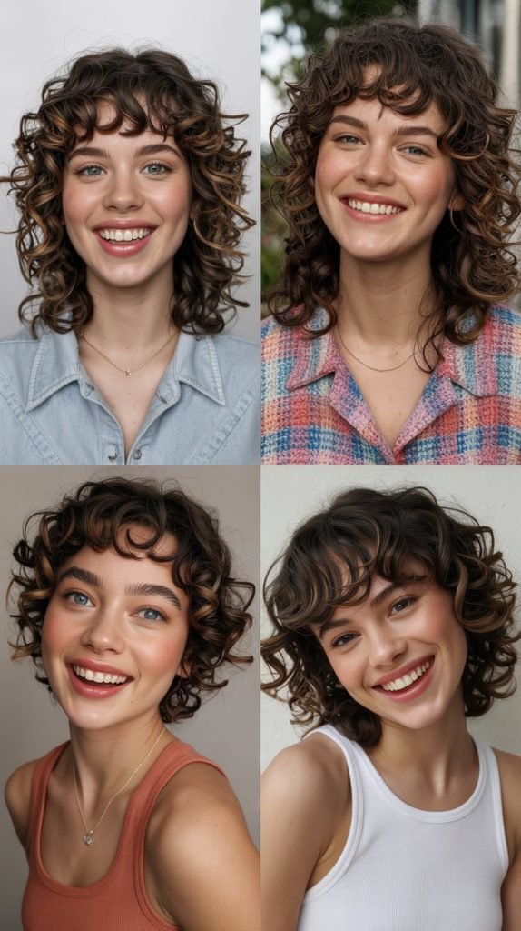 Bouncy Curls With Baby Bangs