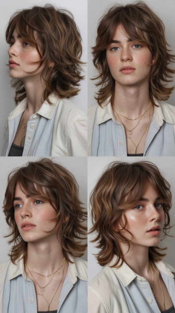 Choppy Mid-Length with Side Bangs