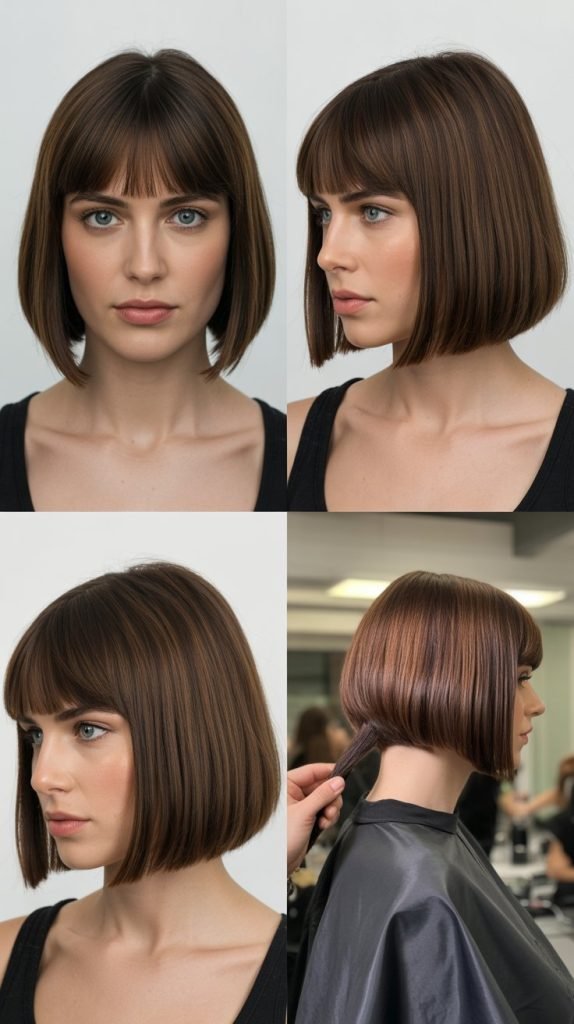 Classic Blunt Bob With Straight Bangs