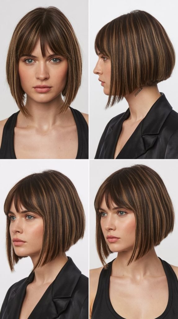 Diagonal Bangs with A-Line Bob