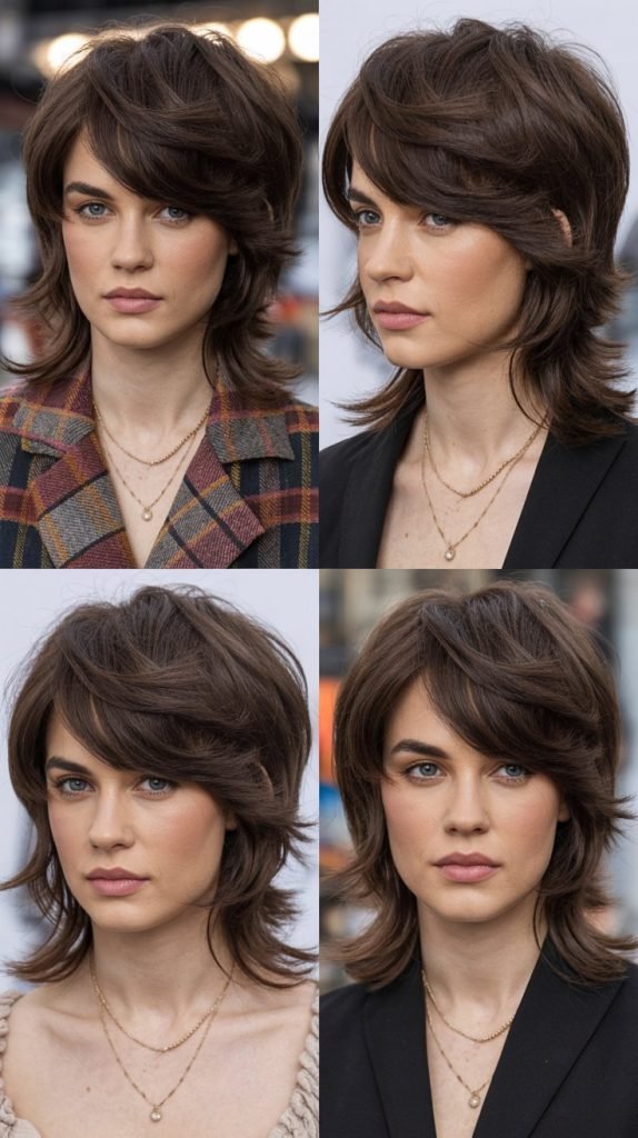 Heavy Side-Swept Bangs with Textured Layers