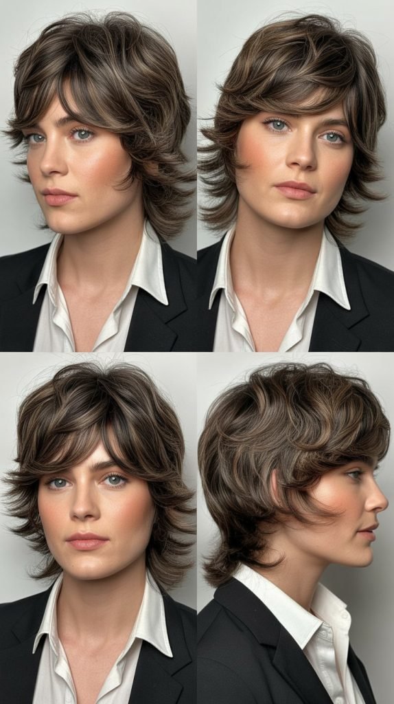 Layered Shag with Feathered Curtain Bangs