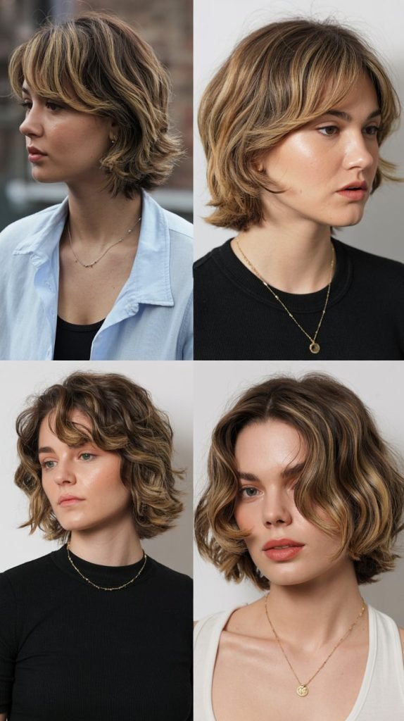 27. Layered Medium Cut with Grown-Out Bangs