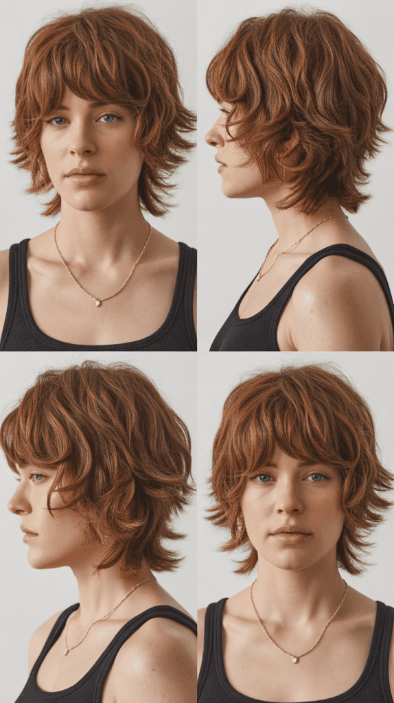 . Shaggy Medium Cut With Choppy Bangs