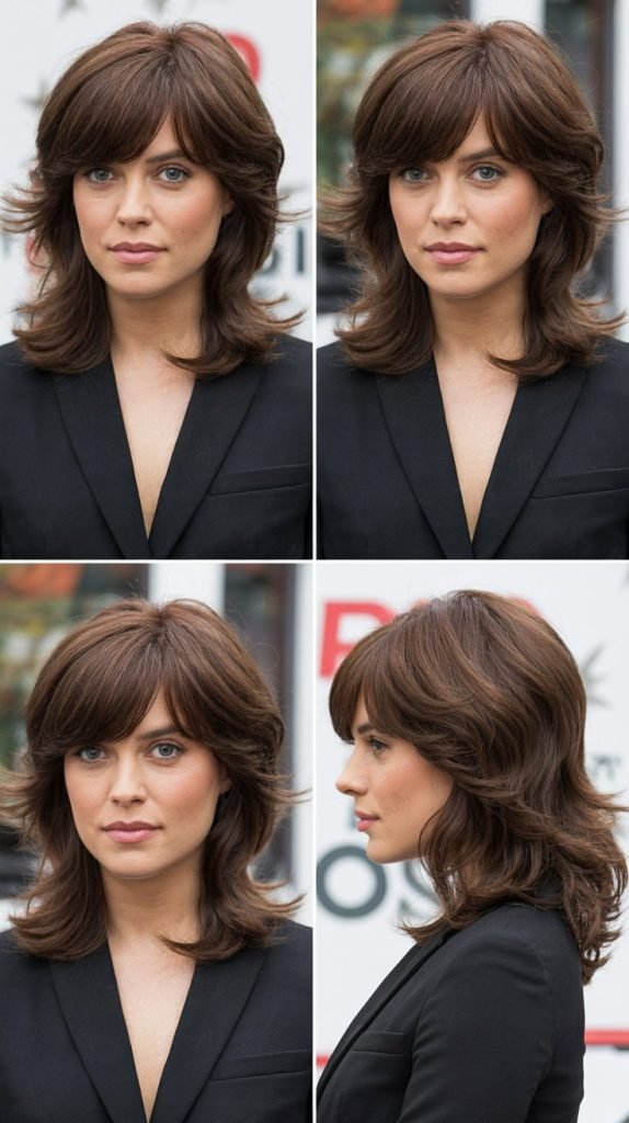  Side-Parted Fringe with Voluminous Layers