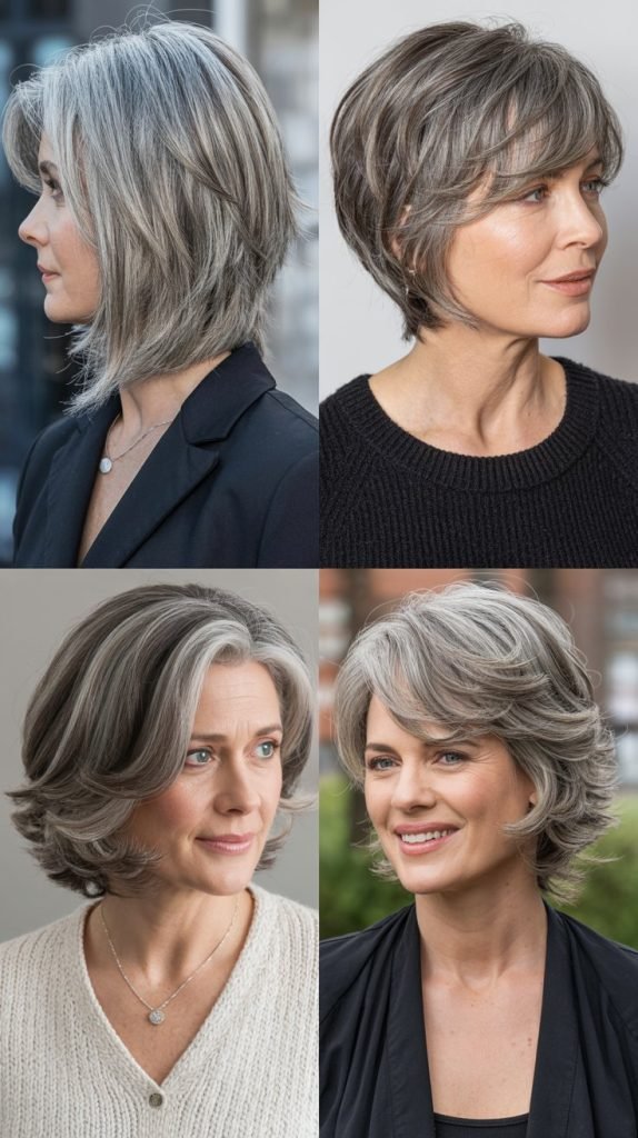 Layered Lob with Gray Ribboning