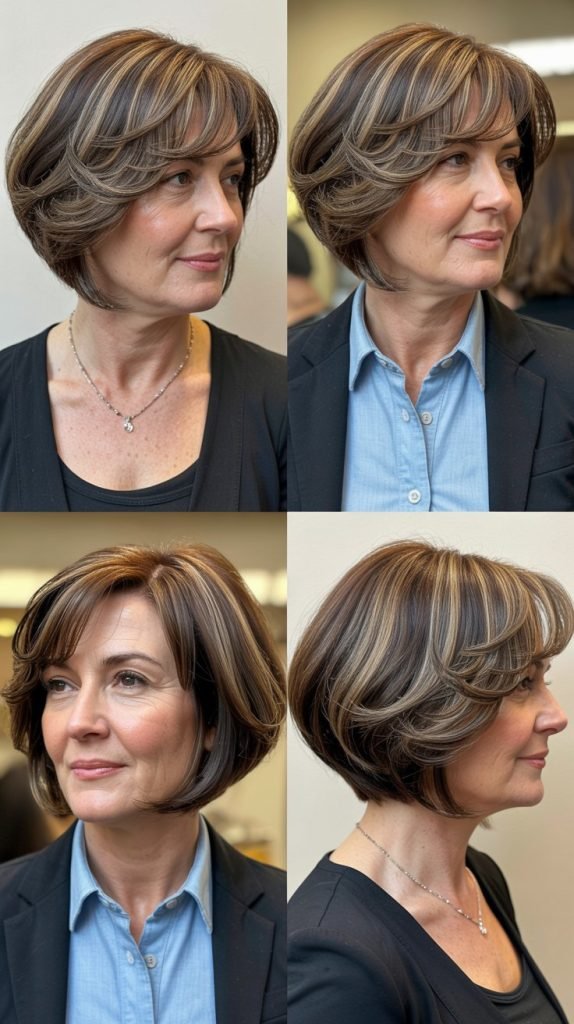 Angled Bob With Side-Swept Bangs