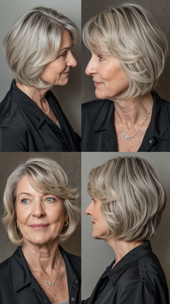 . Soft Layered Bob with Face-Framing