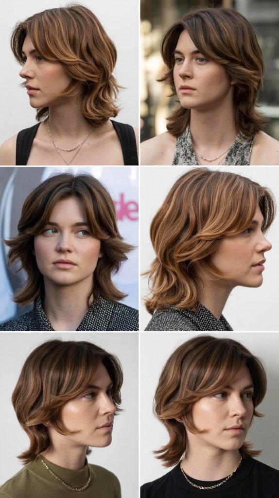 14. Layered Cut with Side-Swept Bangs