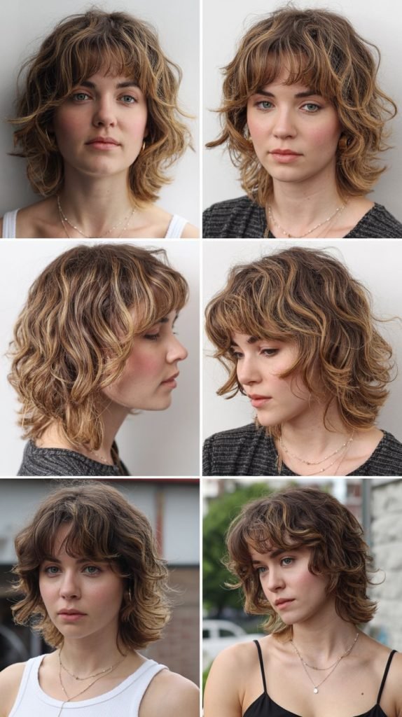 11. Tousled Medium Cut with Feathered Bangs
