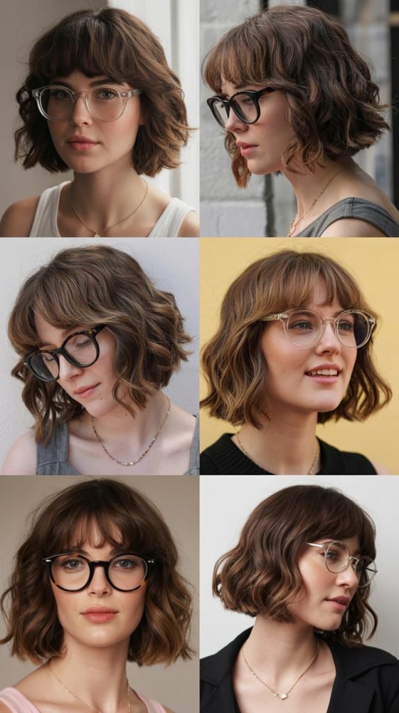  Medium Shaggy Layers with Long Bangs
