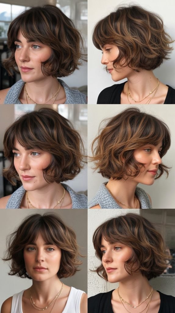 Textured Choppy Bob With Wispy Bangs
