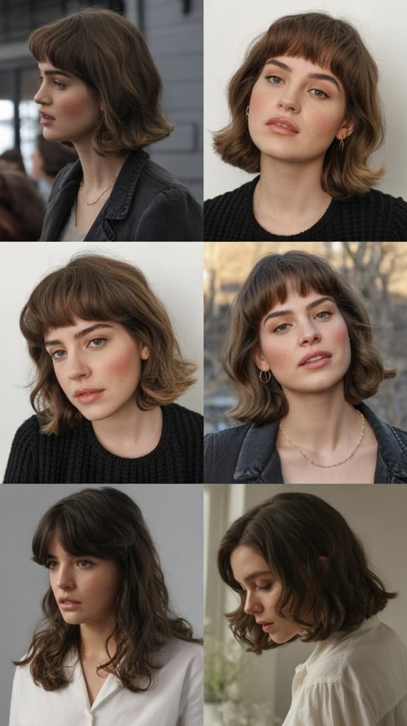 Curtain Bangs with Medium Length