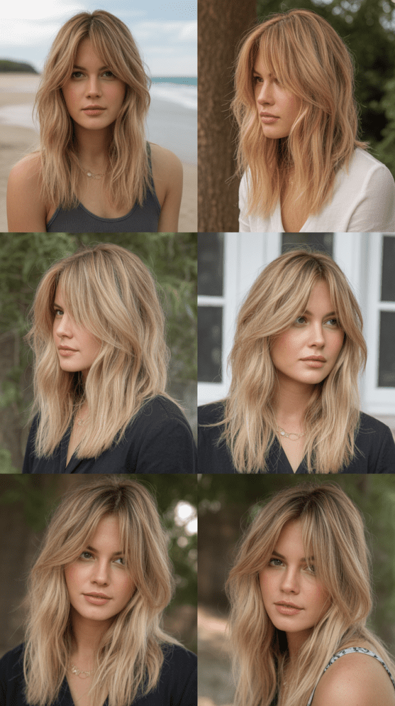 Tousled Layers with Long Curtain Bangs