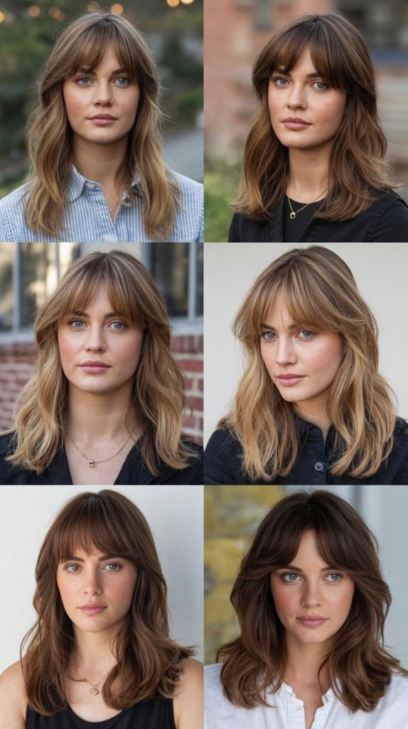 Long Front Layers With Grown-Out Bangs
