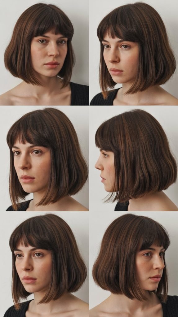 . Elongated Bob With Micro Fringe