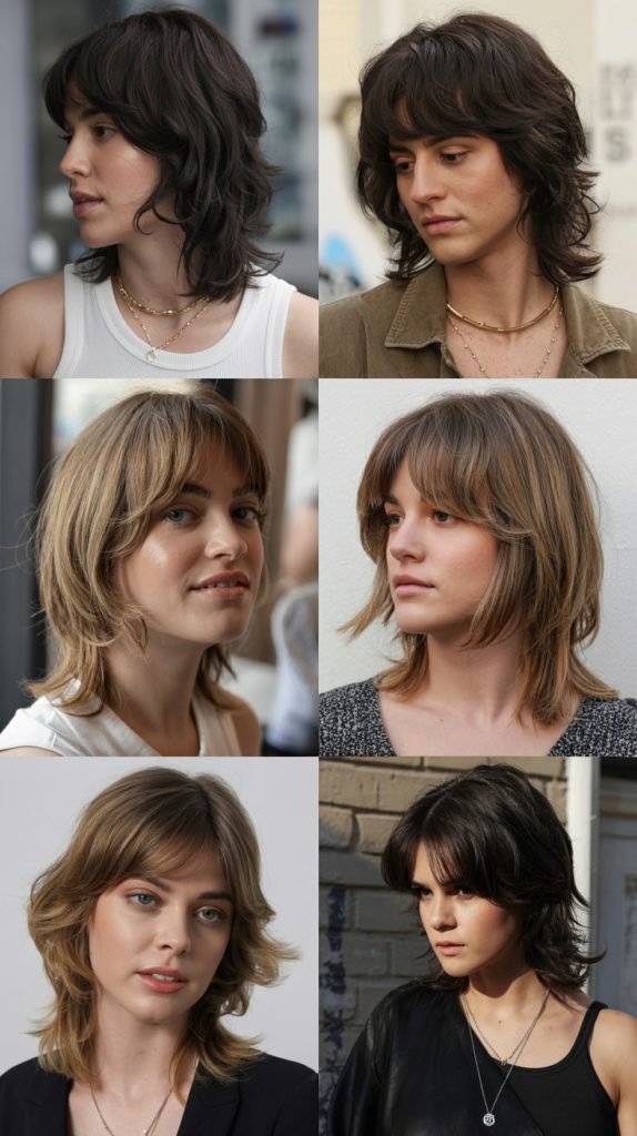 5. Choppy Layered Cut with Curtain Bangs