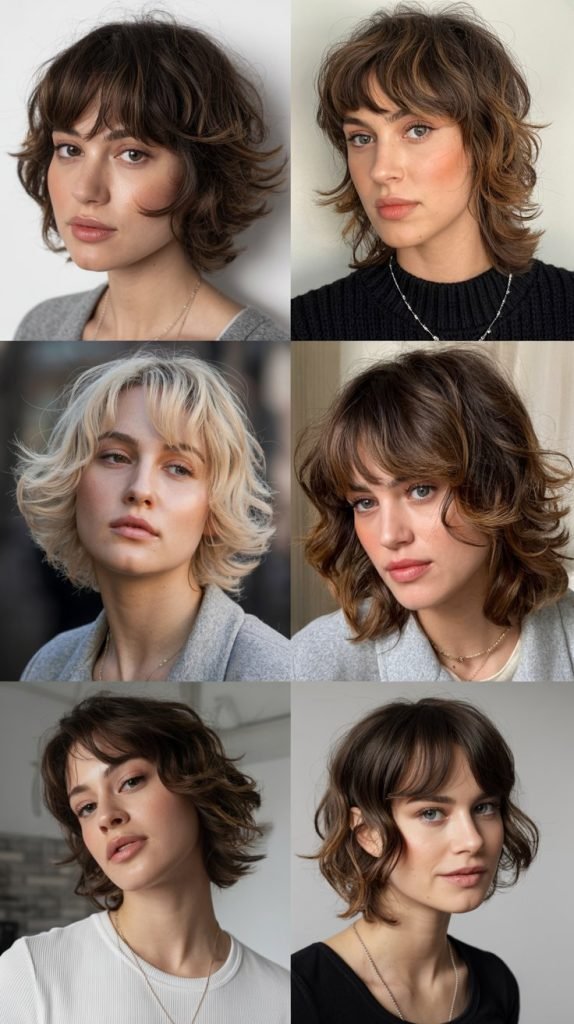 3. Shaggy Layers with Wispy Bangs