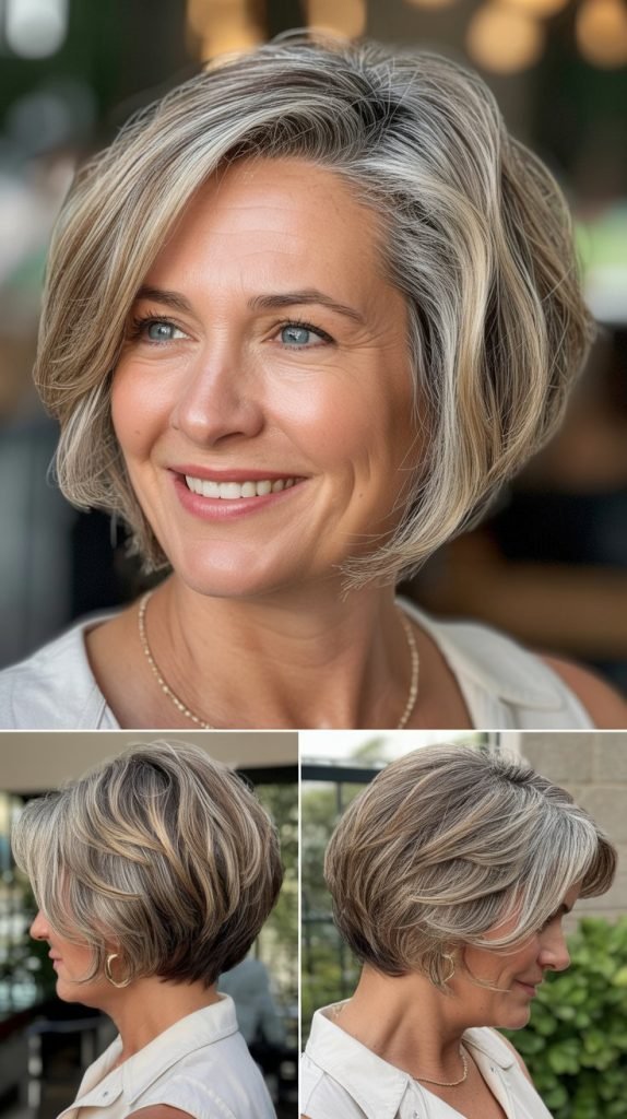 . Rounded Bob with Crown Elevation