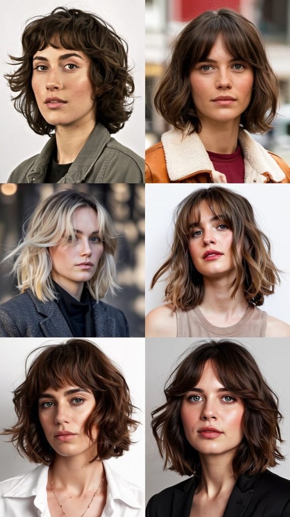  Shaggy Lob With Curtain Bangs