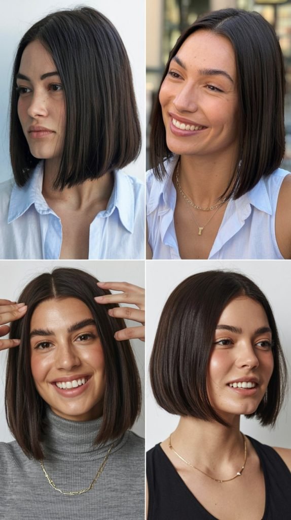 Sleek One-Length Long Bob