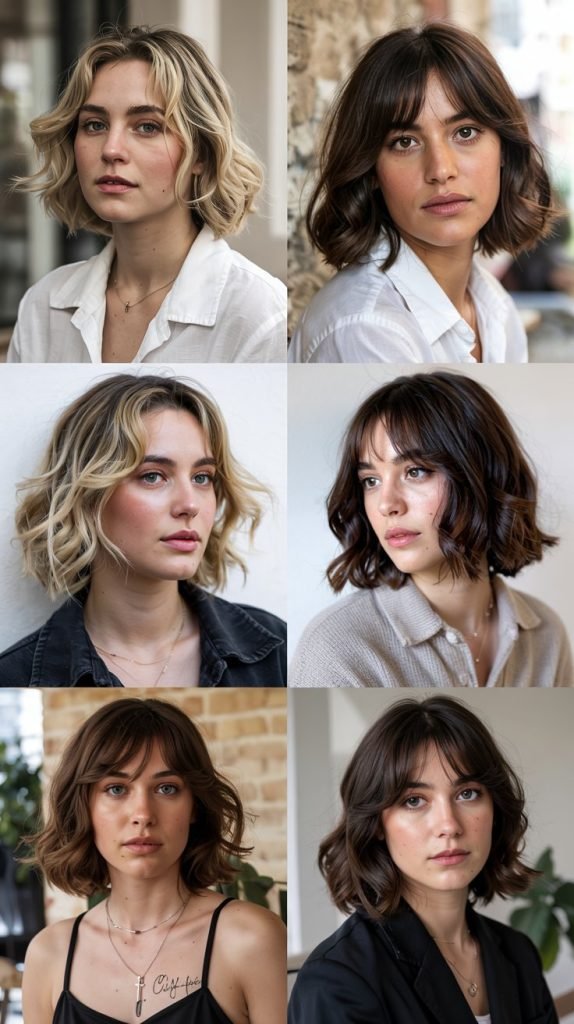 Soft Lob With Curtain Bangs