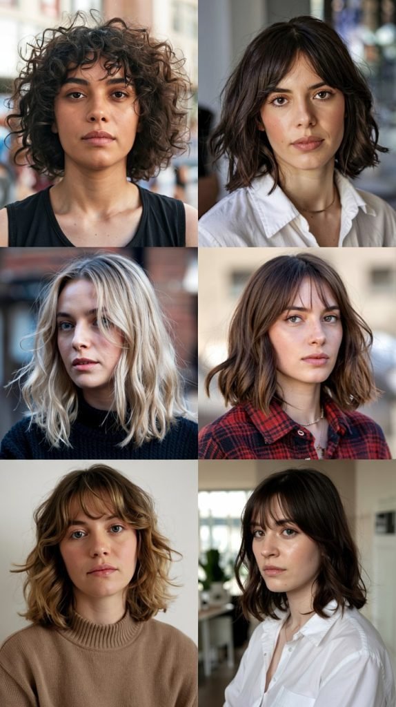  Statement Lob With Curtain Bangs