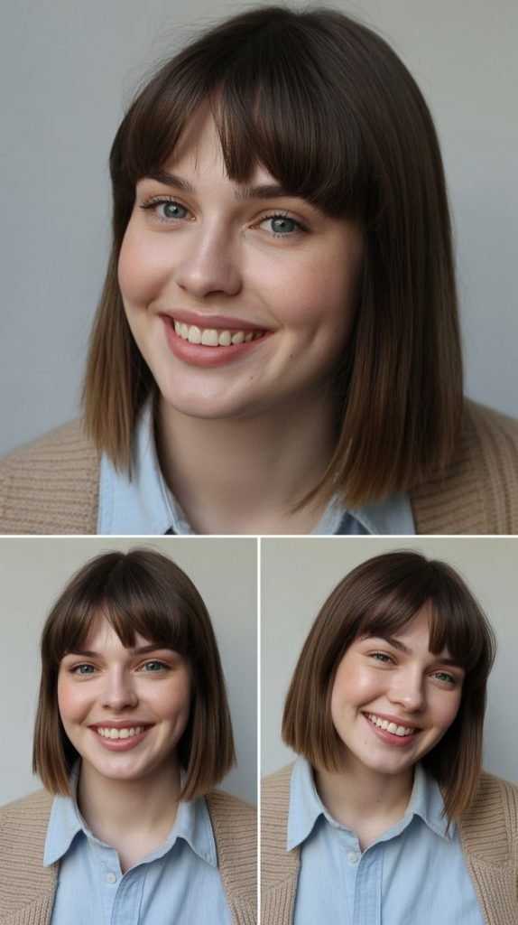 Straight Medium Cut with Micro Bangs