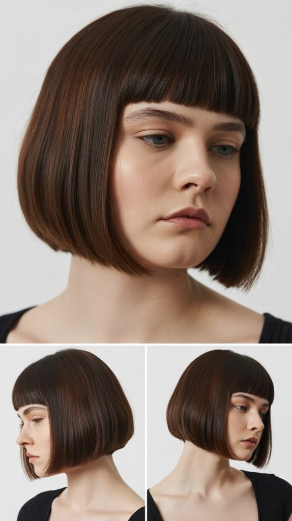  Precision Bob With Straight-Across Bangs