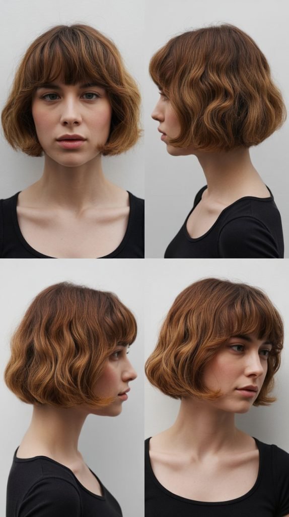  Rounded Bob With Curved Bangs