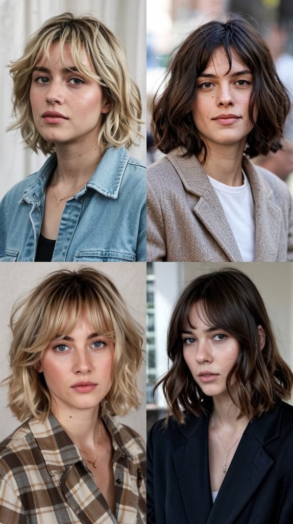  Tousled Lob With Curtain Bangs