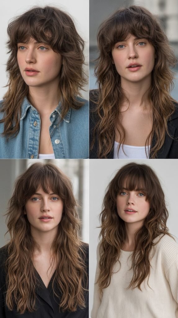 Tousled Waves with Choppy Bangs