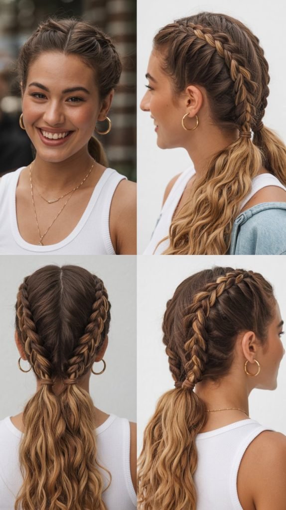 Triple Braid Ponytail