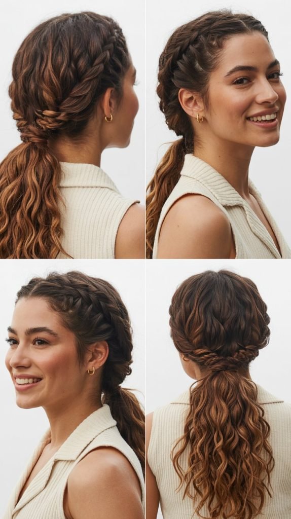 . Twisted Crown with Low Ponytail