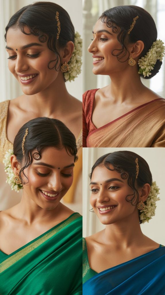 Deep Side Part with Pin Curls
