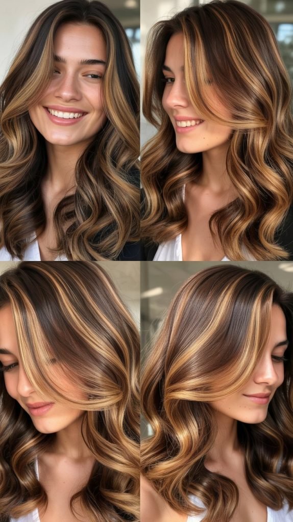 Caramel Ribbon Highlights In Golden Brown