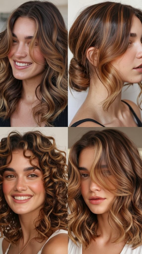 Rich Caramel Highlights For Warm Undertones