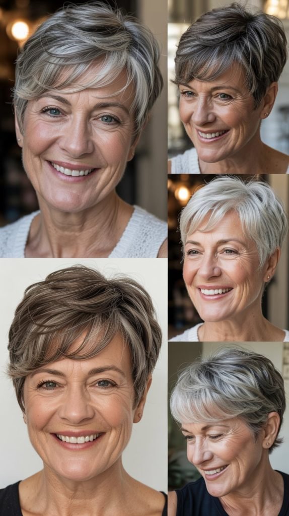 Soft Layered Pixie with Side Swept Fringe