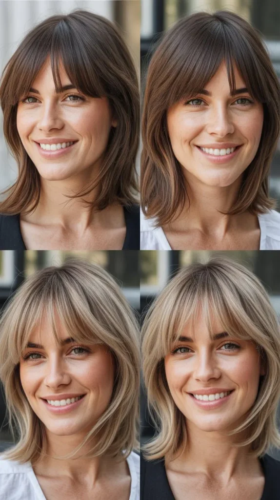 Layered Lob With Baby Bangs