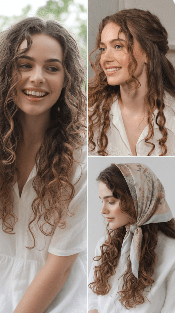  Loose Waves with Retro Hair Scarf