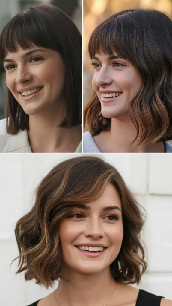A-Line Lob With Side Bangs
